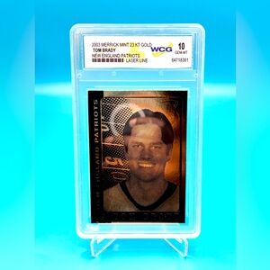 2003 23KT GOLD🔥TOM BRADY🔥LASER LINE WCG GEM-MT 10! 🤩 PATRIOTS!
